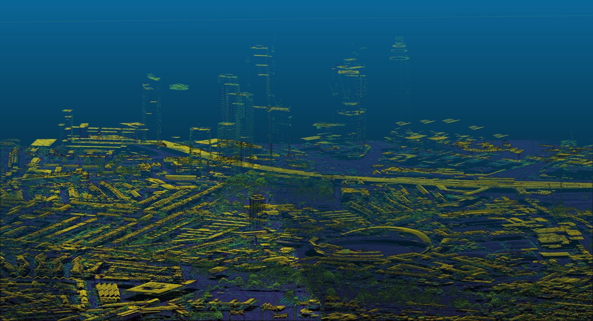 LiDAR point cloud render of north London
